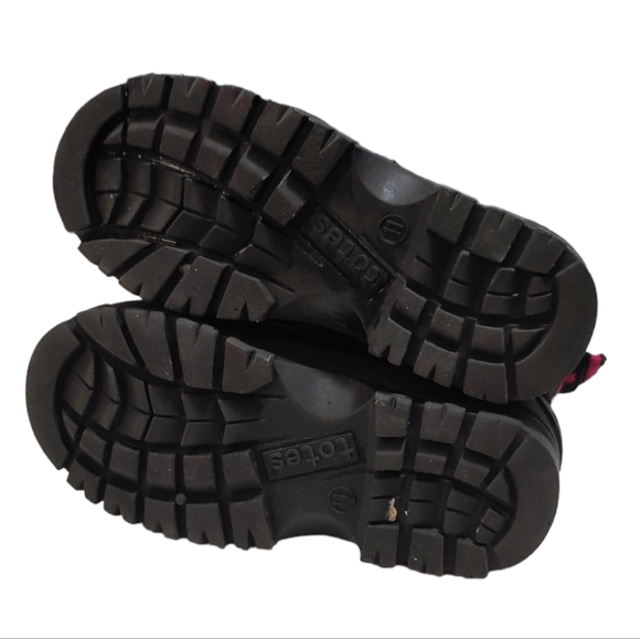 Totes Pink Black Suede Nora Winter Snow Boots Girls Youth Size 11 - Picture 7 of 9